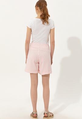 Kadın Pembe Dokuma Şort - 50246070006