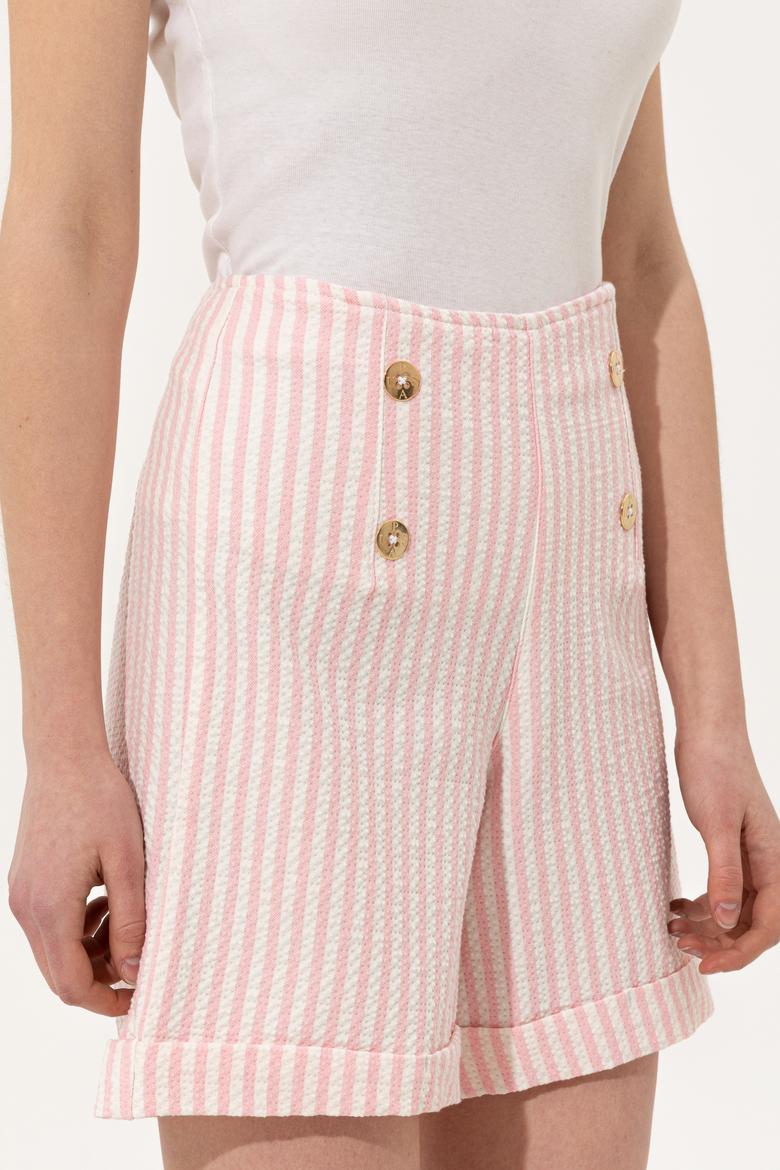 Kadın Pembe Dokuma Şort - 50246070006