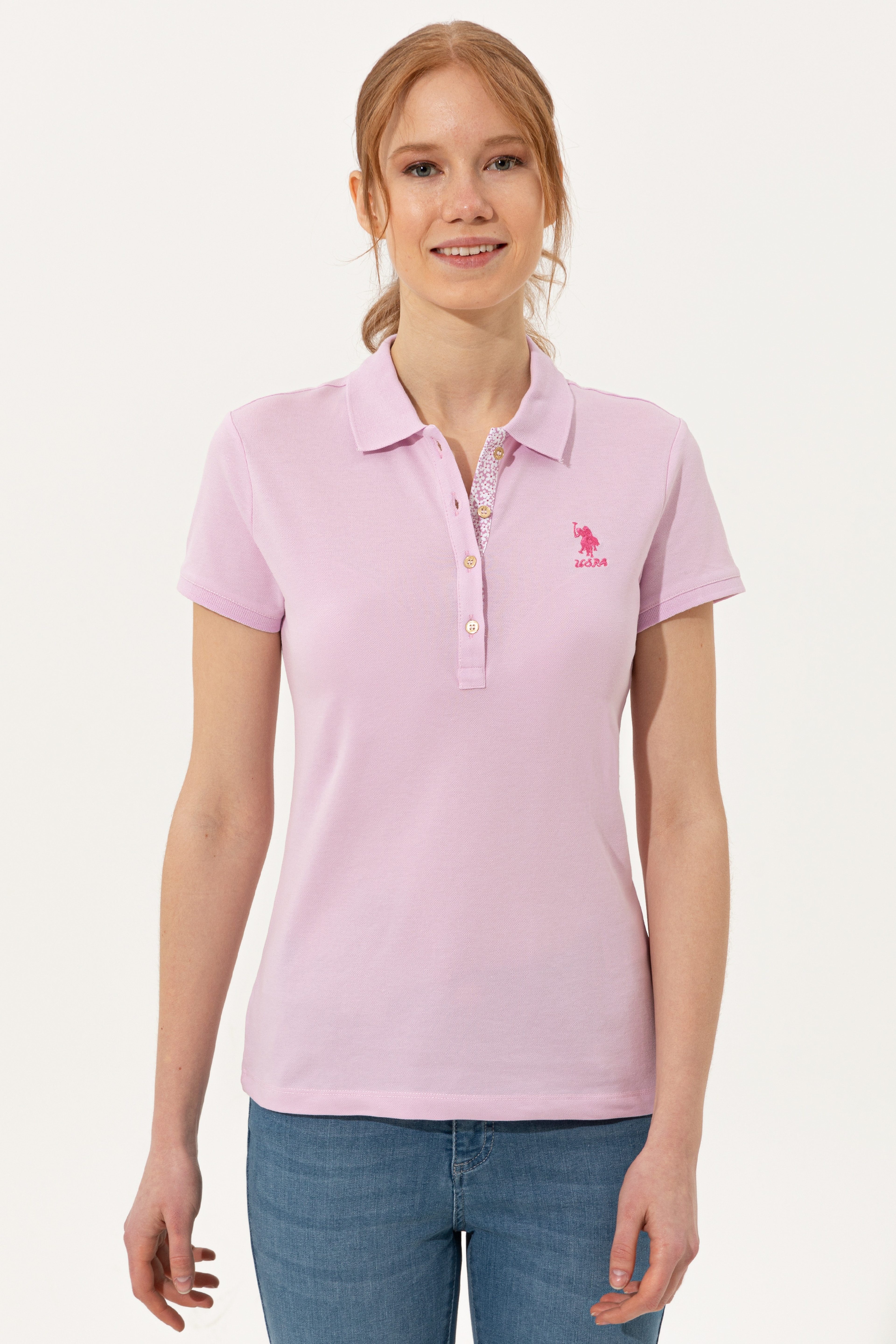 Kadın Manolya Basic Polo Yaka Tişört
