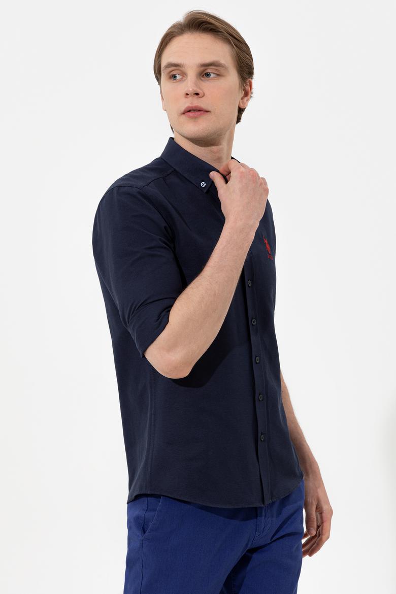 Erkek Lacivert Uzun Kollu Basic Gömlek - 50254188041