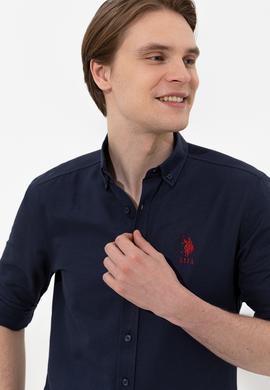 Erkek Lacivert Uzun Kollu Basic Gömlek - 50254188041