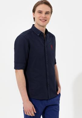 Erkek Lacivert Uzun Kollu Basic Gömlek - 50254188041