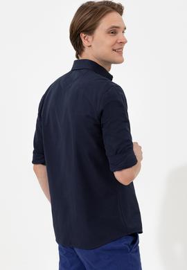 Erkek Lacivert Uzun Kollu Basic Gömlek - 50254188041