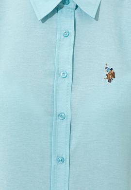 Kadın Turkuaz Uzun Kollu Basic Gömlek - 50246414062