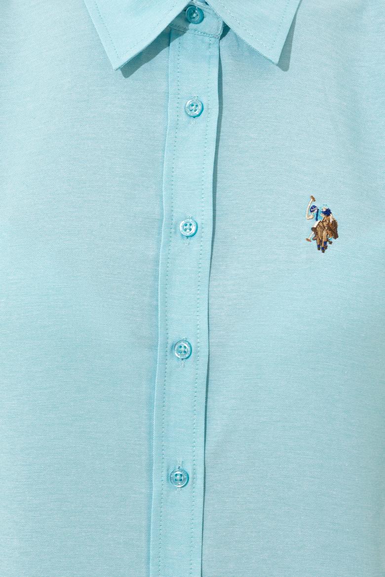 Kadın Turkuaz Uzun Kollu Basic Gömlek - 50246414062