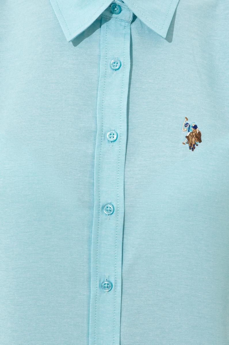 Kadın Turkuaz Uzun Kollu Basic Gömlek