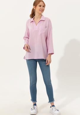 Kadın Manolya Uzun Kollu Gömlek - 50247456008