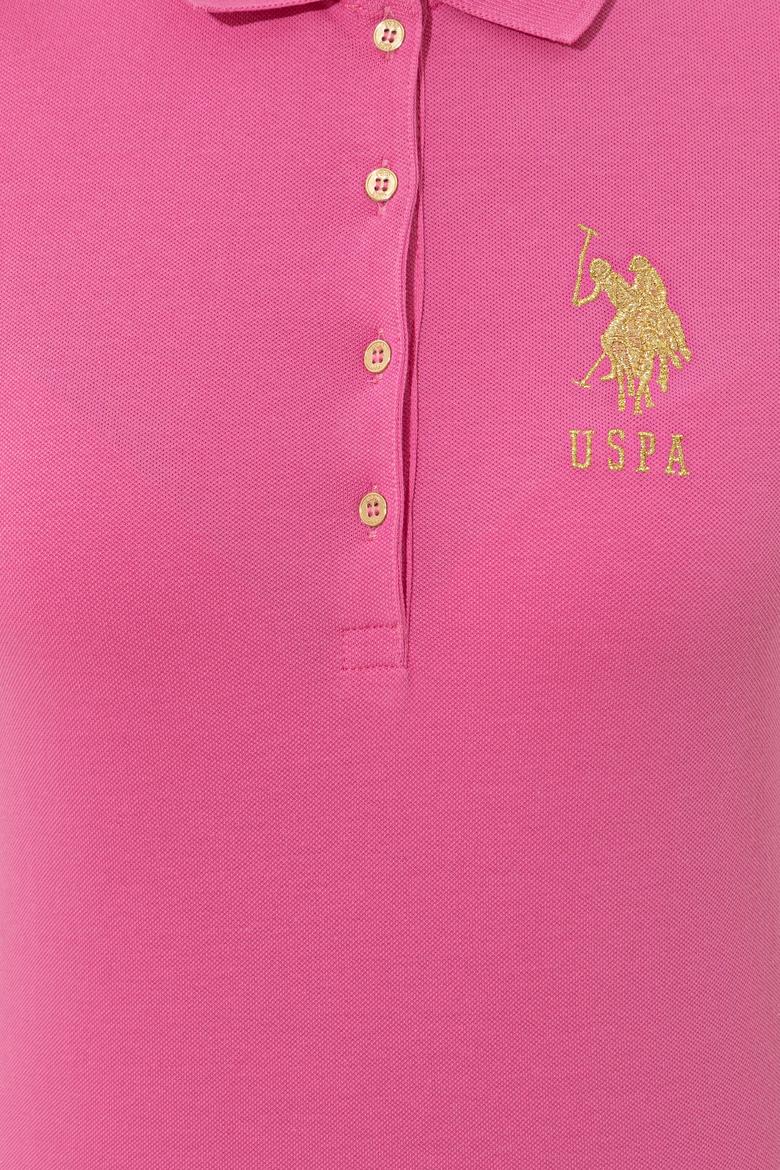 Kadın Pembe Basic Polo Yaka Tişört - 50246278078