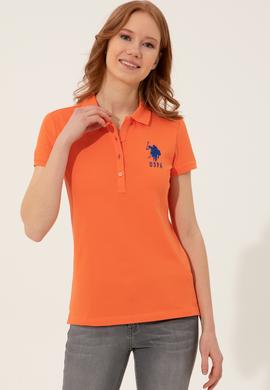 Kadın Turuncu Basic Polo Yaka Tişört - 50248991081