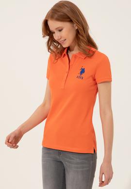 Kadın Turuncu Basic Polo Yaka Tişört - 50248991081