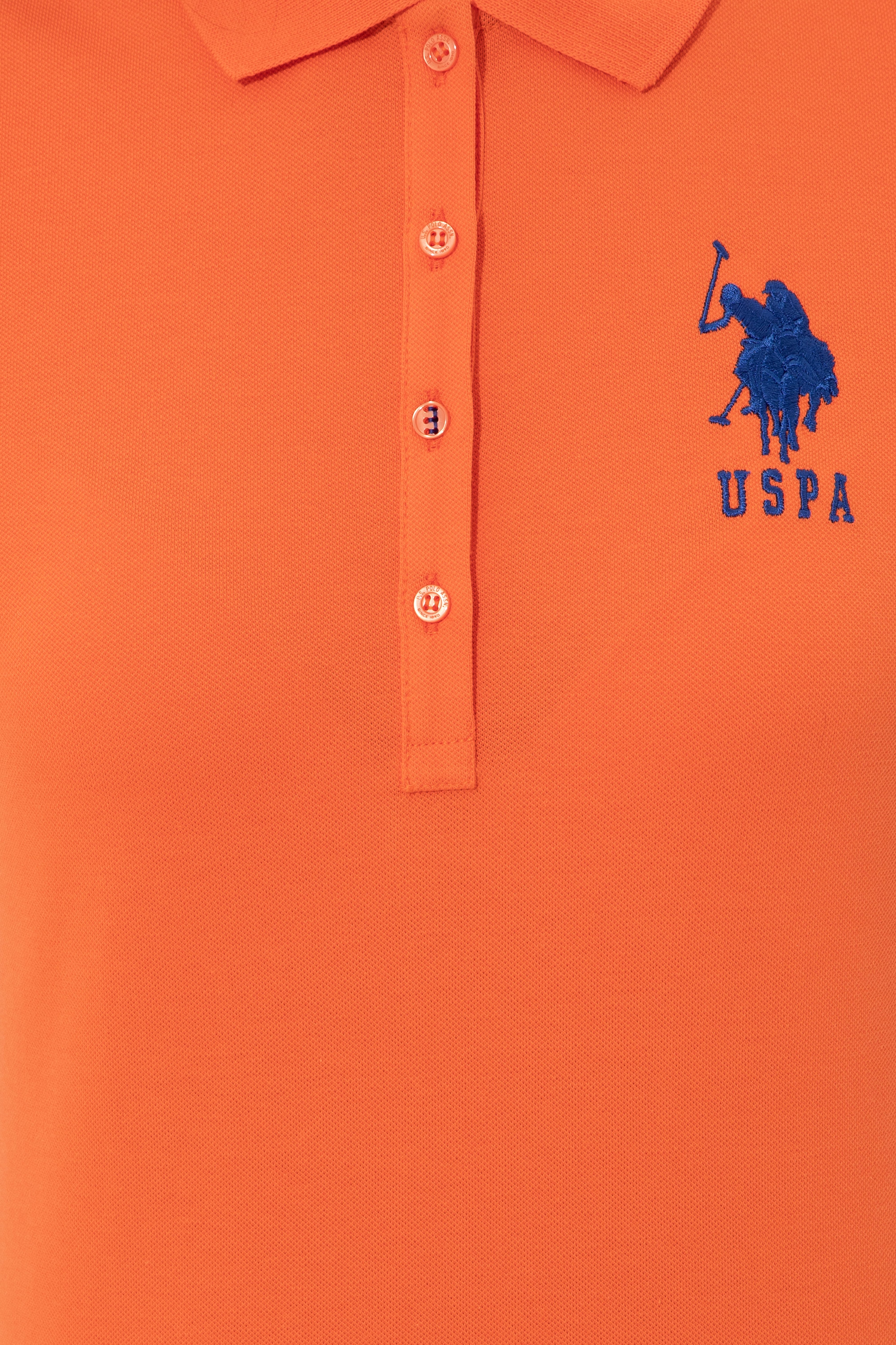 Kadın Turuncu Basic Polo Yaka Tişört - Image 6