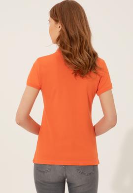 Kadın Turuncu Basic Polo Yaka Tişört - 50248991081