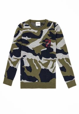 Erkek Çocuk Haki Bisiklet Yaka Triko Kazak - 50237685005