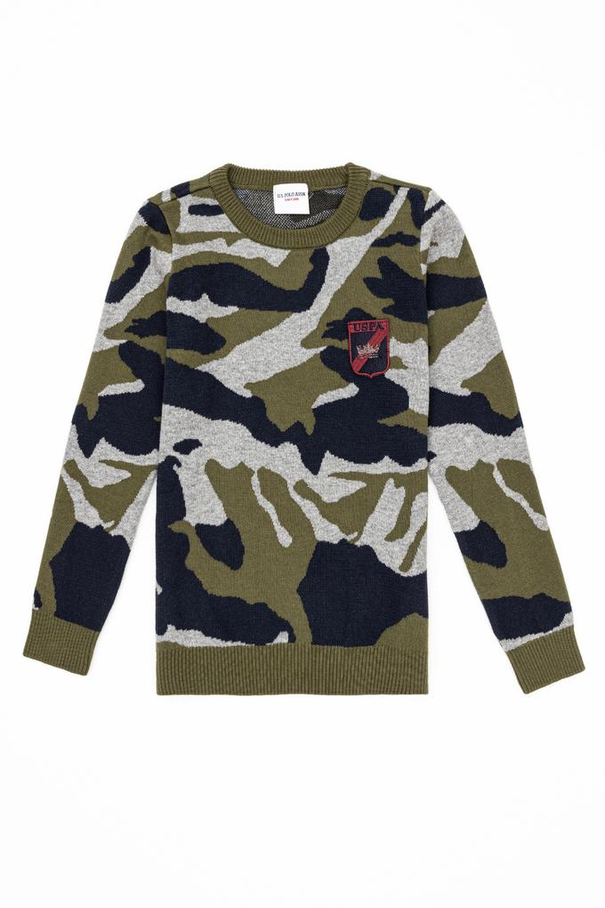 Erkek Çocuk Haki Bisiklet Yaka Triko Kazak