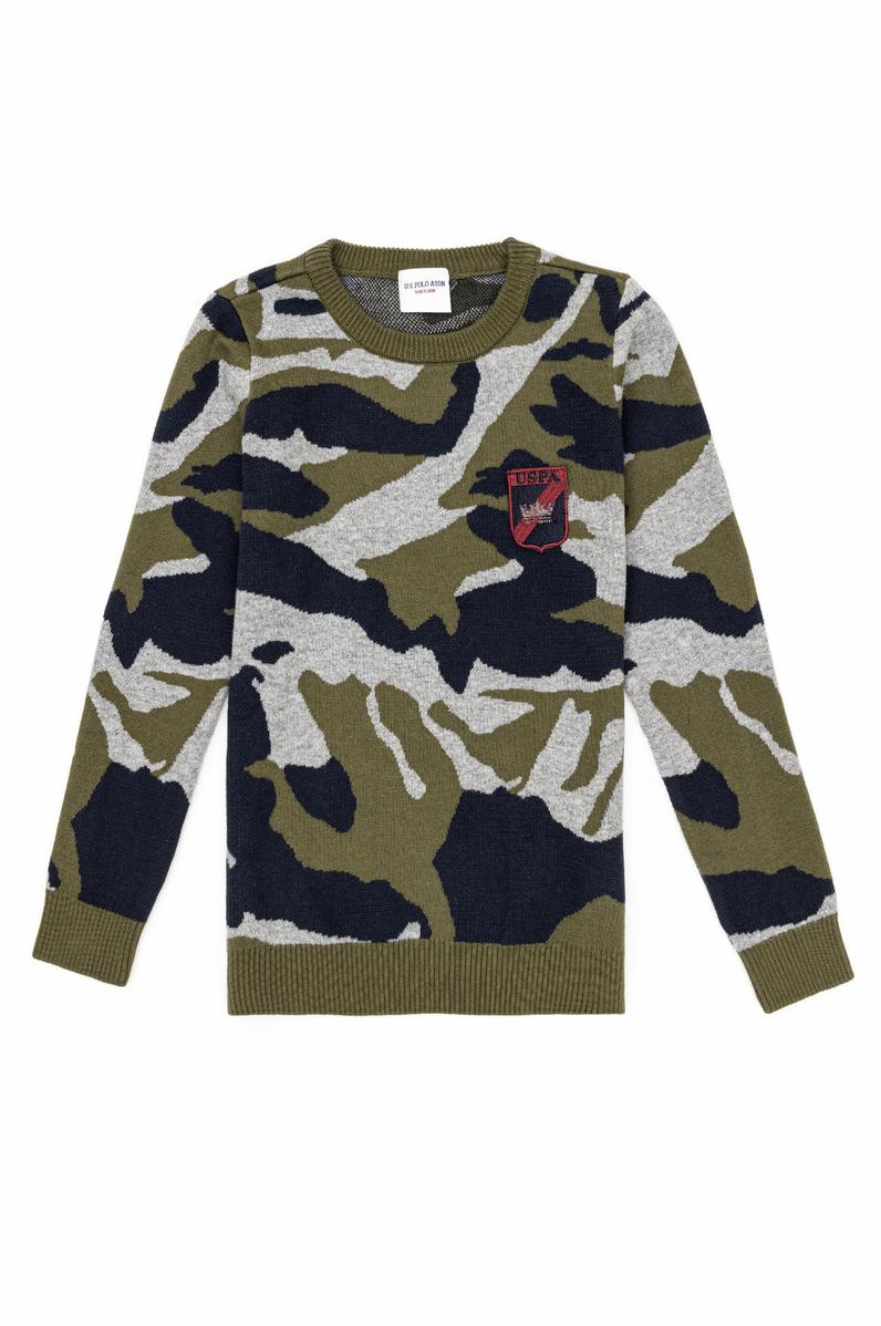 Erkek Çocuk Haki Bisiklet Yaka Triko Kazak