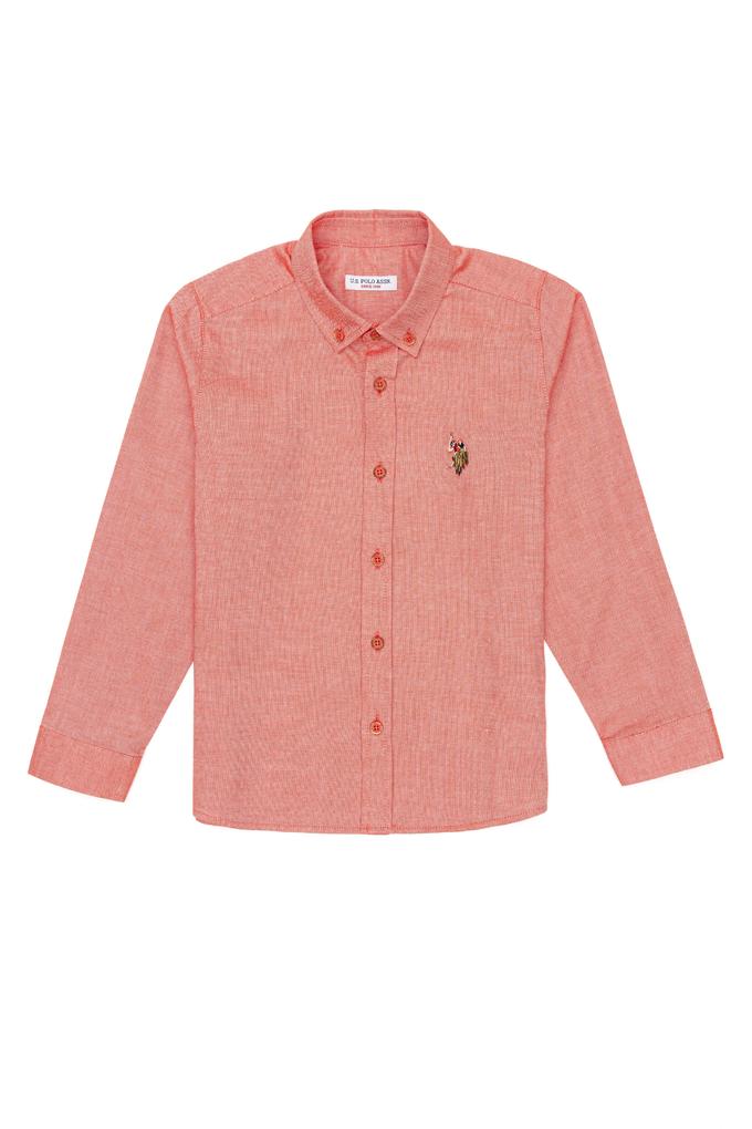 Erkek Çocuk Kırmızı Uzun Kollu Basic Gömlek