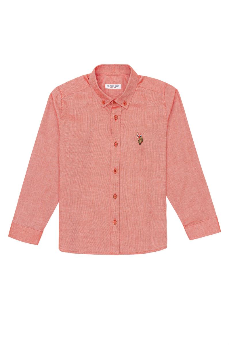 Erkek Çocuk Kırmızı Uzun Kollu Basic Gömlek