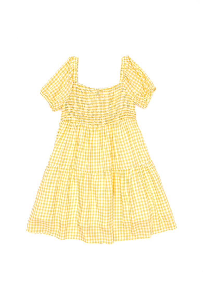 Kız Çocuk Açık Sarı Dokuma Elbise - 50247464014