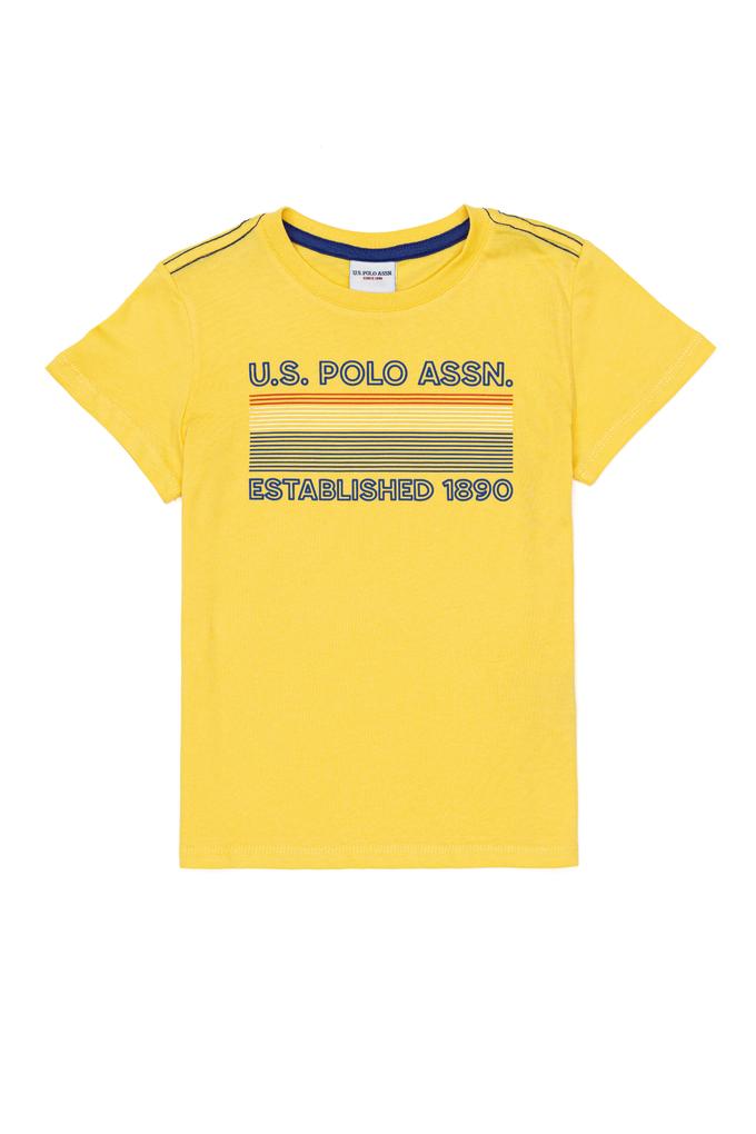 Çocuk Açık Sarı Bisiklet Yaka Tişört