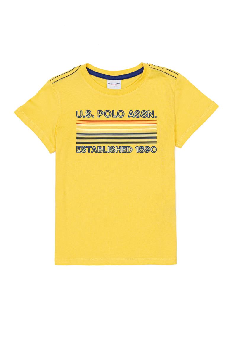 Çocuk Açık Sarı Bisiklet Yaka Tişört