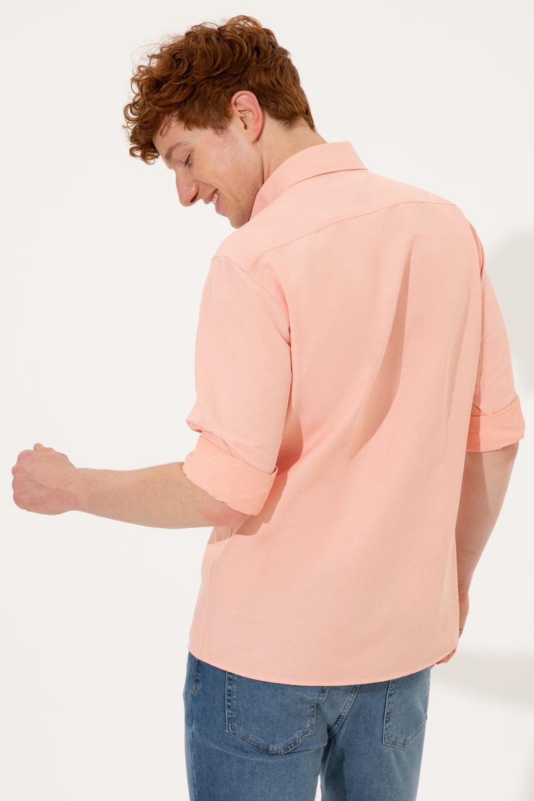 Erkek Somon Uzun Kollu Basic Gömlek - 50249490073