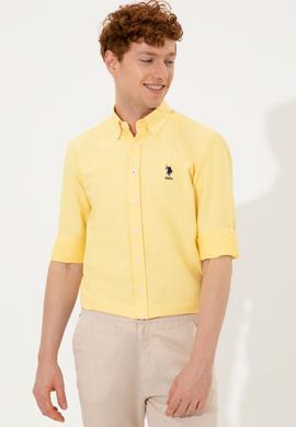 Erkek Açık Sarı Uzun Kollu Basic Gömlek - 50249490021