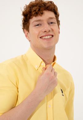 Erkek Açık Sarı Uzun Kollu Basic Gömlek - 50249490021