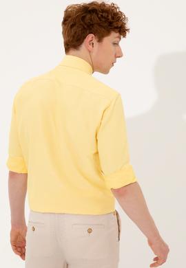 Erkek Açık Sarı Uzun Kollu Basic Gömlek - 50249490021