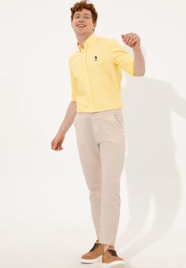 Erkek Açık Sarı Uzun Kollu Basic Gömlek - 50249490021