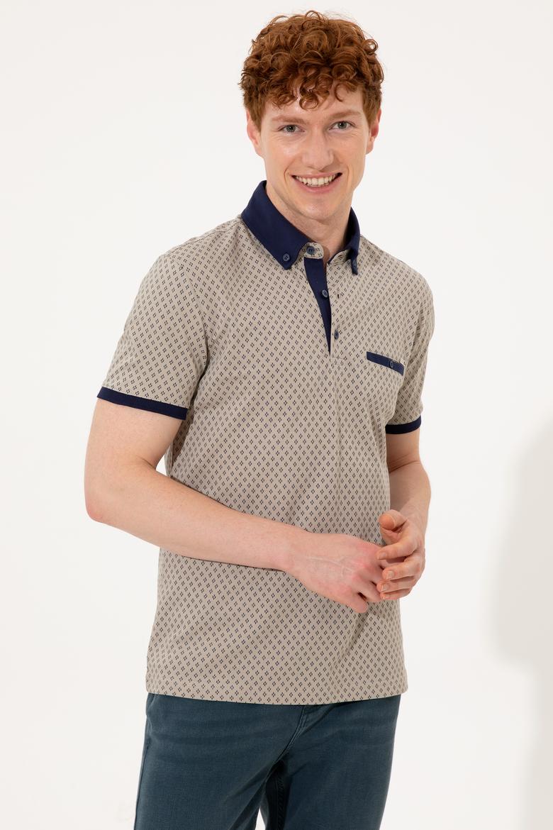 Erkek Haki Polo Yaka Tişört - 50249185009