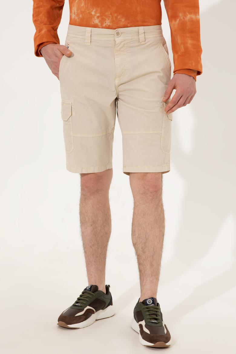 Erkek Bej Dokuma Şort - 50246075009