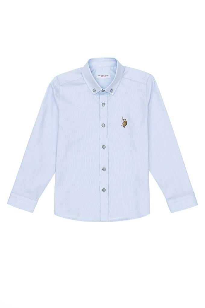 Erkek Çocuk Açık Mavi Uzun Kollu Basic Gömlek