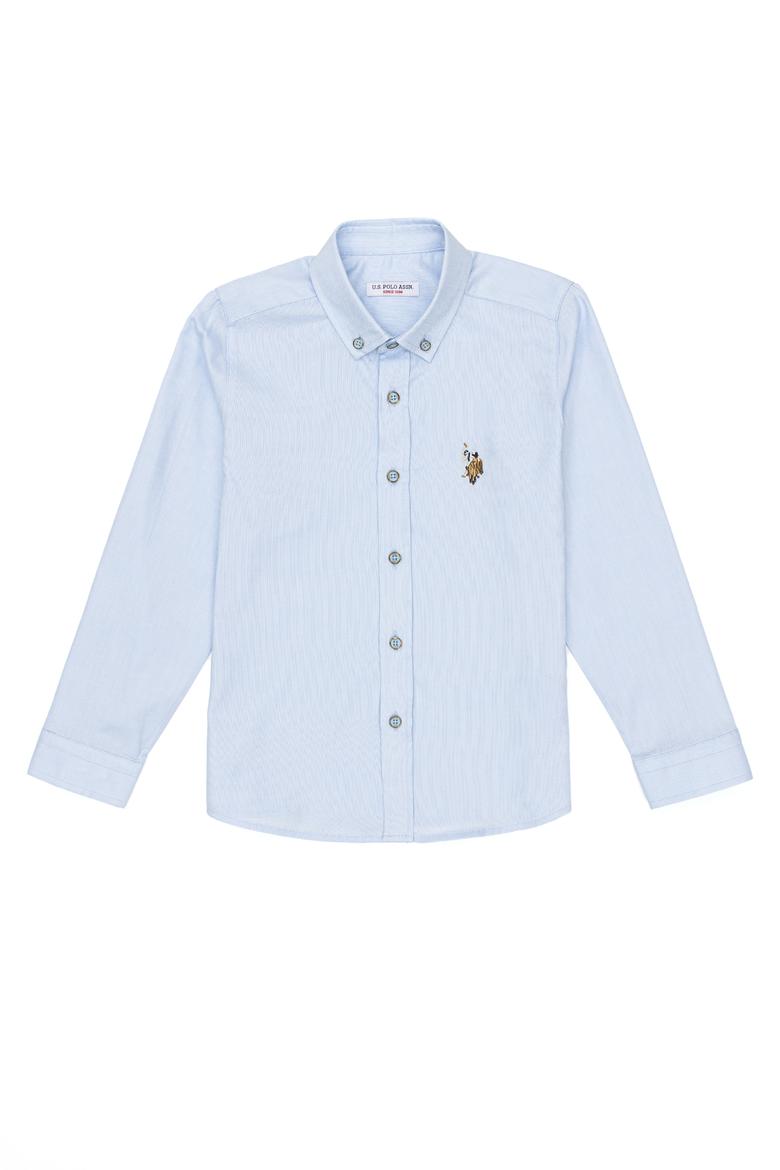 Erkek Çocuk Açık Mavi Uzun Kollu Basic Gömlek