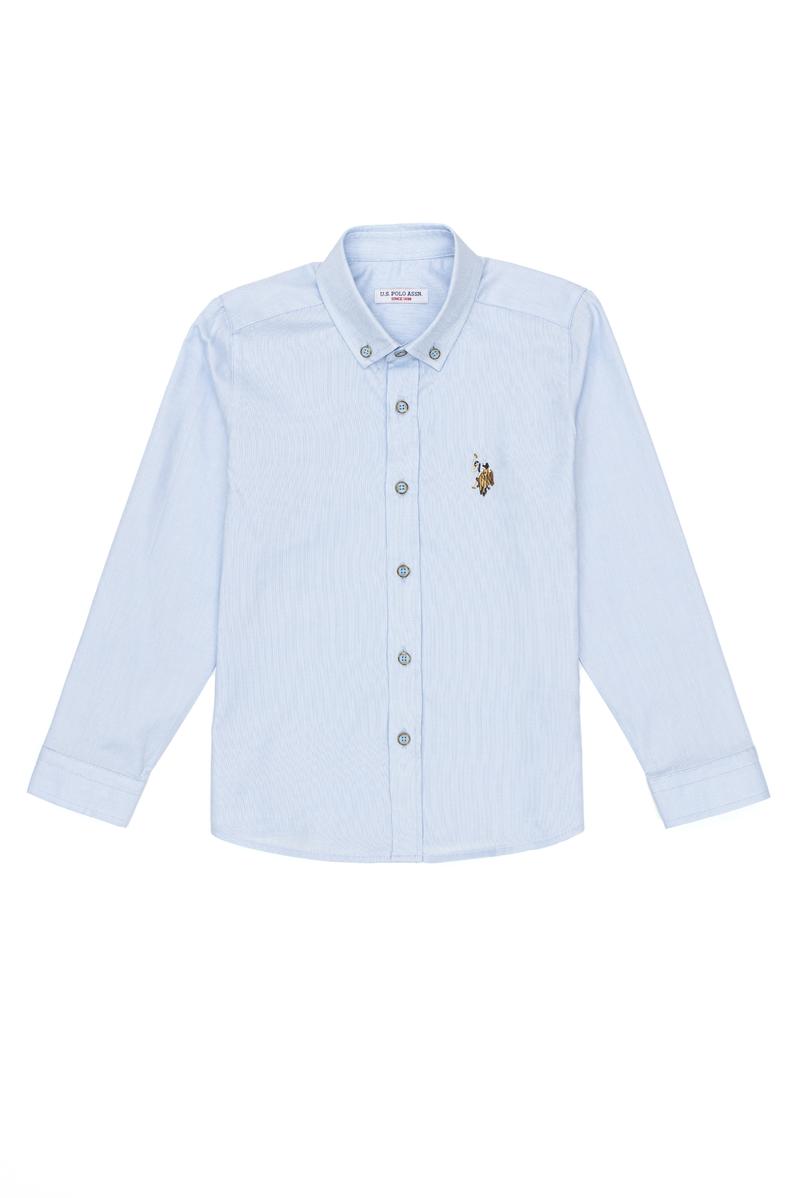 Erkek Çocuk Açık Mavi Uzun Kollu Basic Gömlek