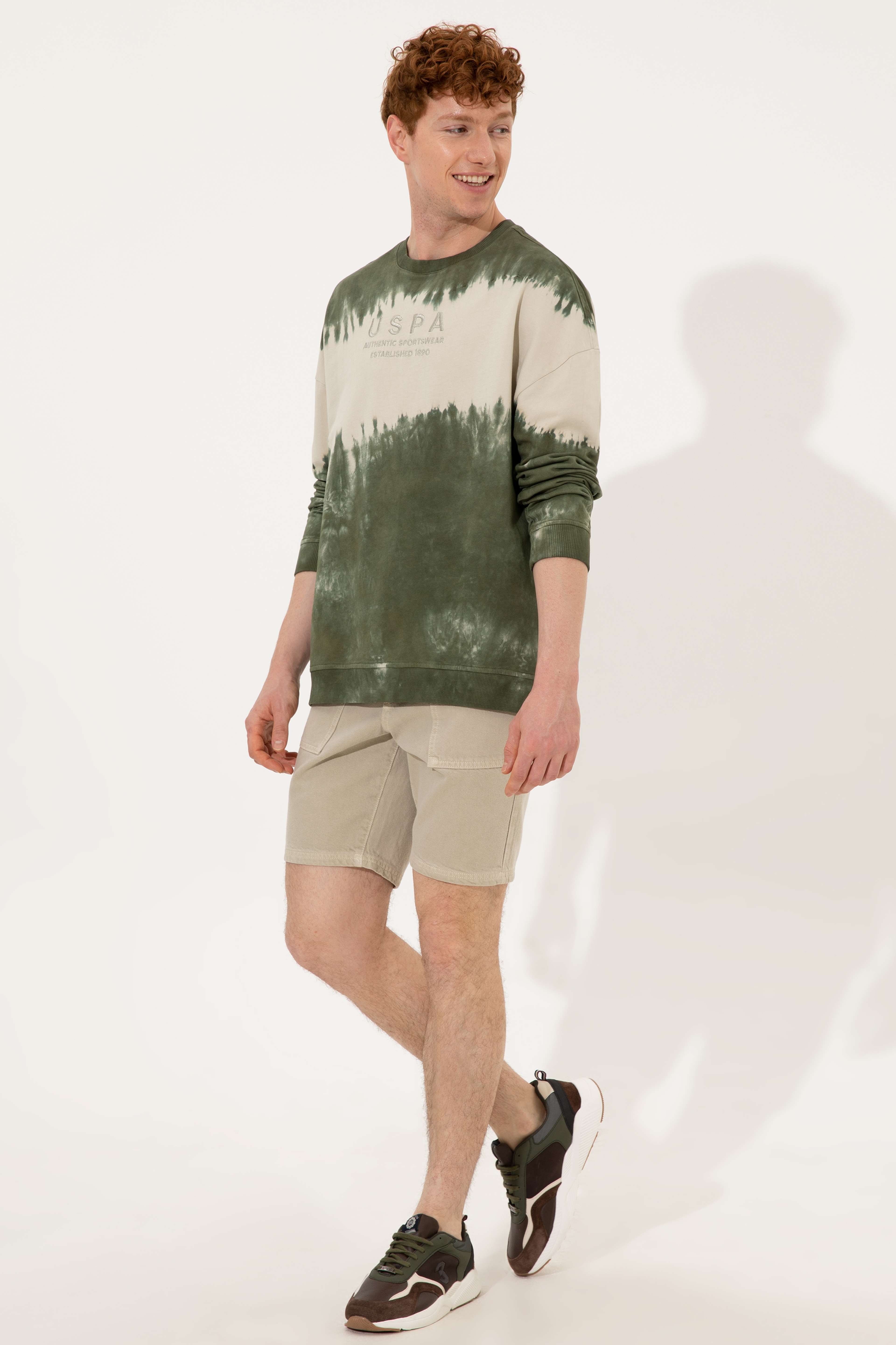 Erkek Haki Jean Şort - Image 3