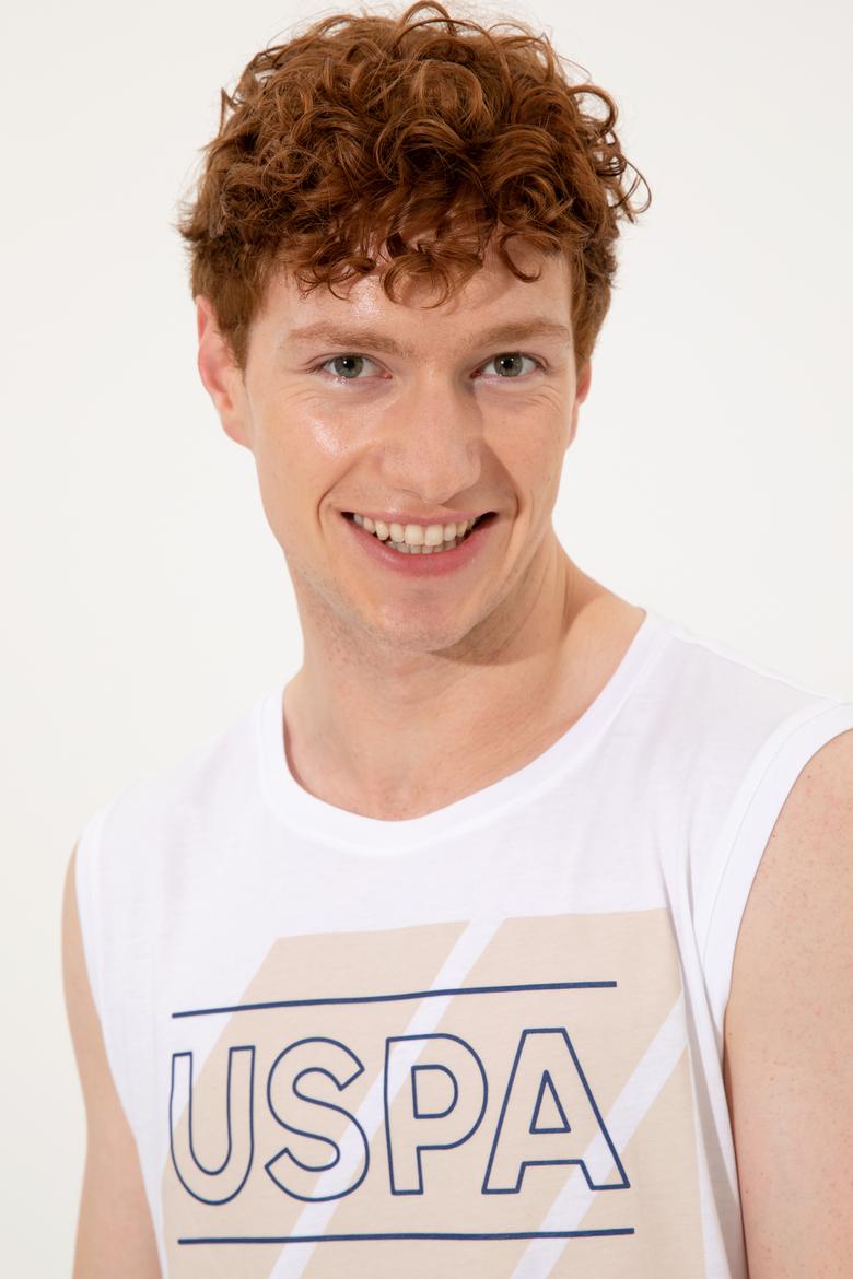 Erkek Beyaz Bisiklet Yaka T-Shirt - 50248570018