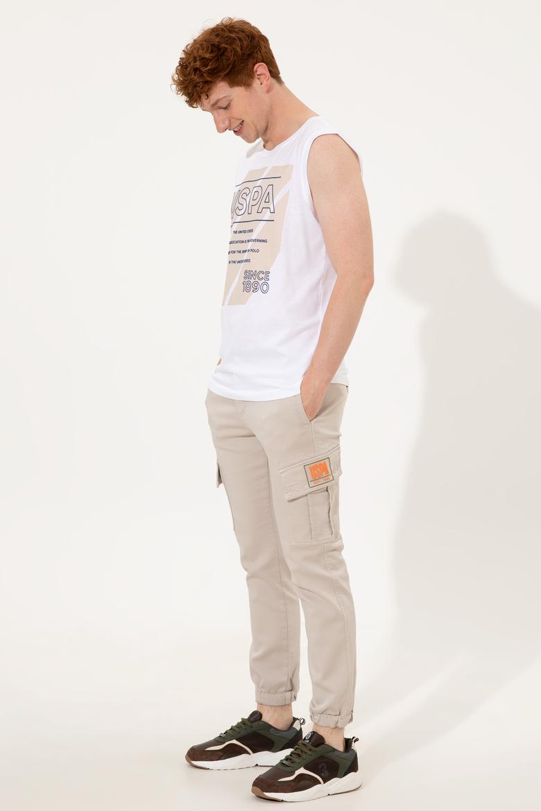 Erkek Beyaz Bisiklet Yaka T-Shirt - 50248570018