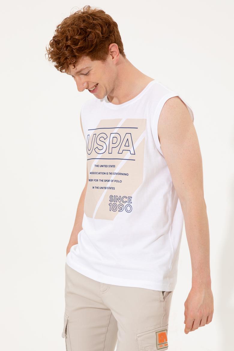 Erkek Beyaz Bisiklet Yaka T-Shirt - 50248570018