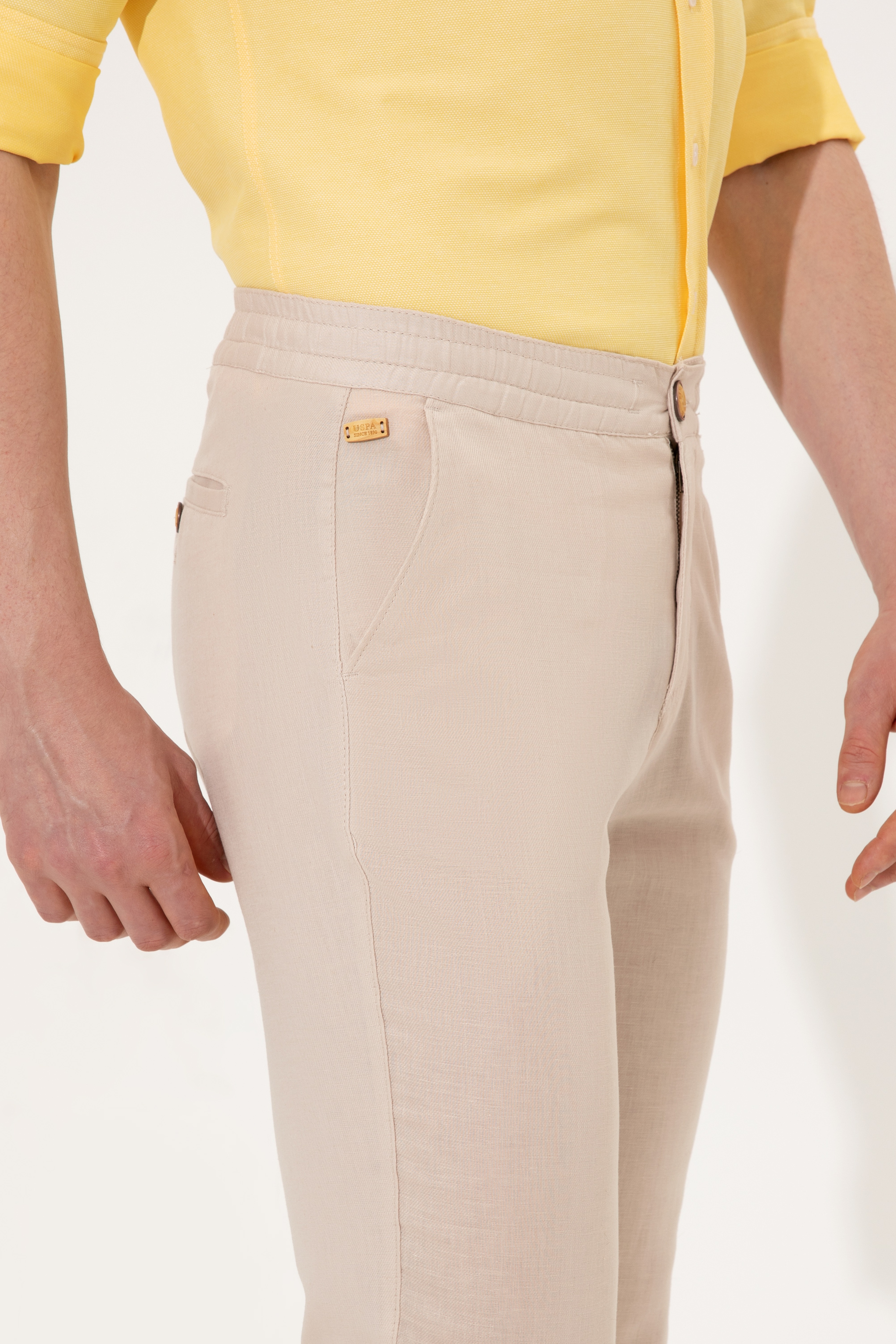 Erkek Carrot Fit Bej Kanvas Pantolon