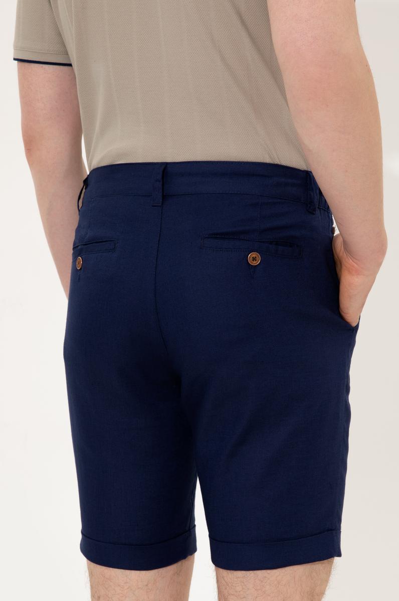 Erkek Lacivert Dokuma Şort