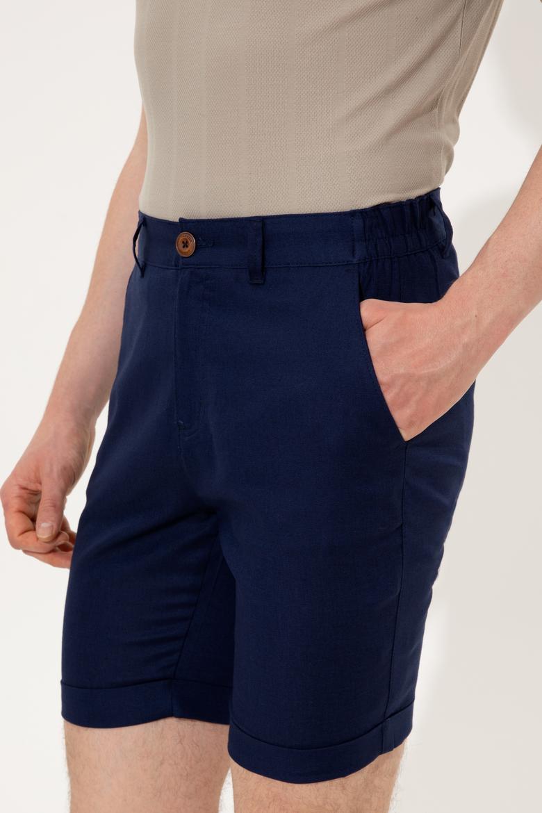 Erkek Lacivert Dokuma Şort - 50246114007