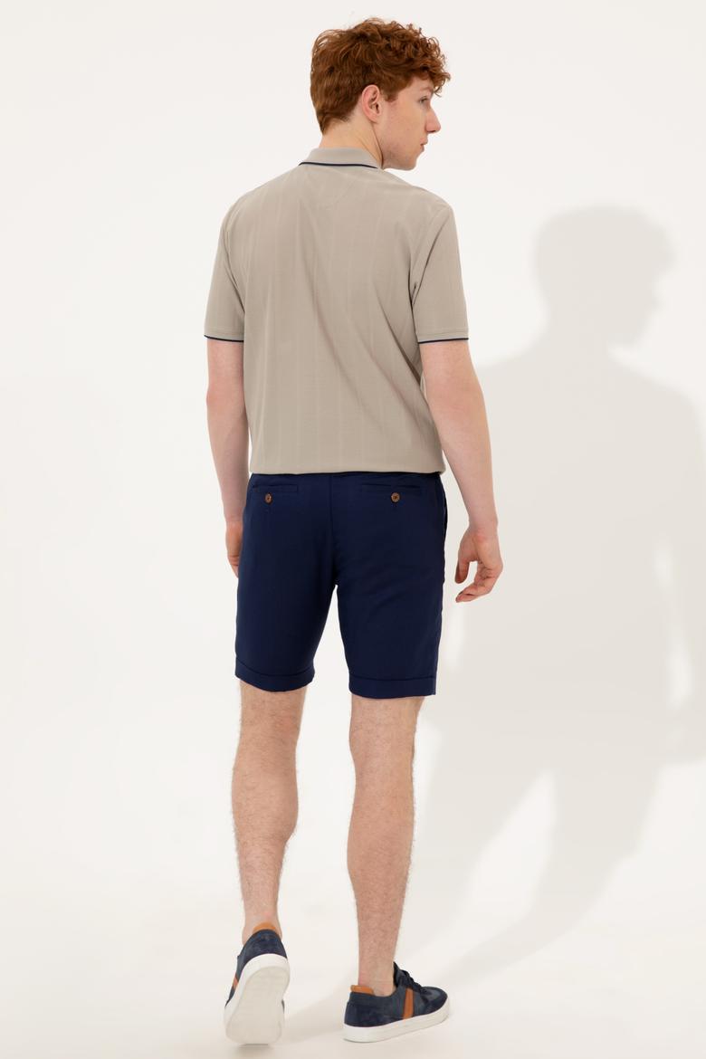 Erkek Lacivert Dokuma Şort - 50246114007