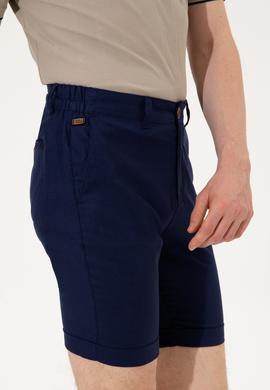 Erkek Lacivert Dokuma Şort - 50246114007