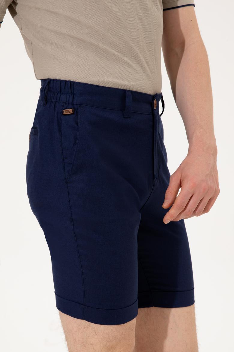 Erkek Lacivert Dokuma Şort - 50246114007