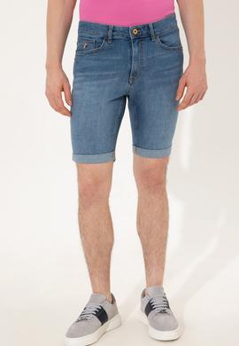 Erkek Mavi Jean Şort - 50249359003