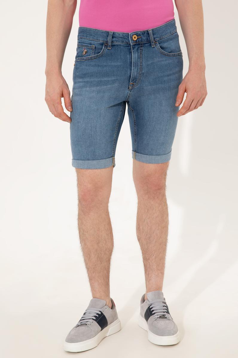 Erkek Mavi Jean Şort