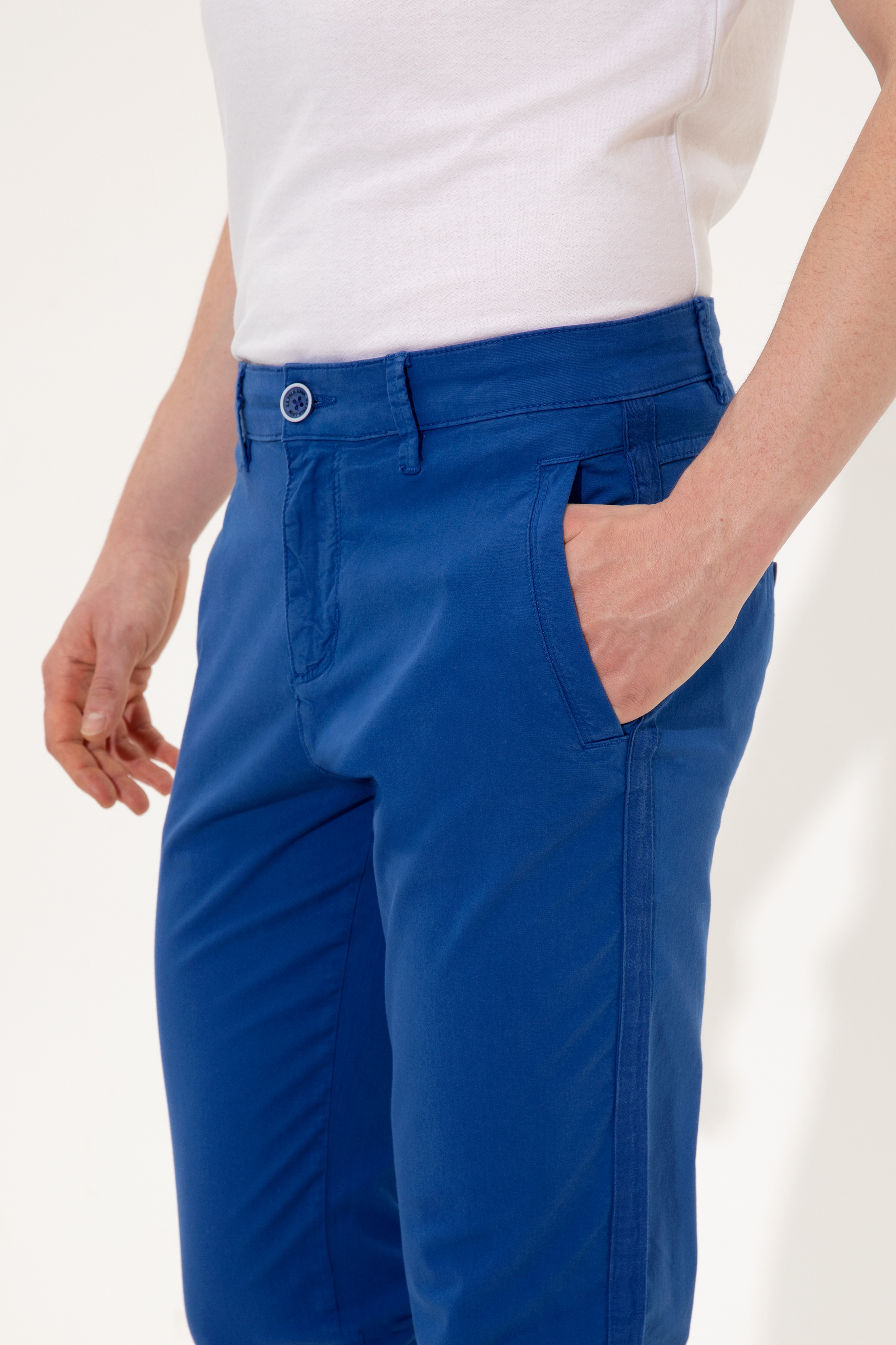 Erkek Carrot Fit Mavi Kanvas Pantolon - Image 6