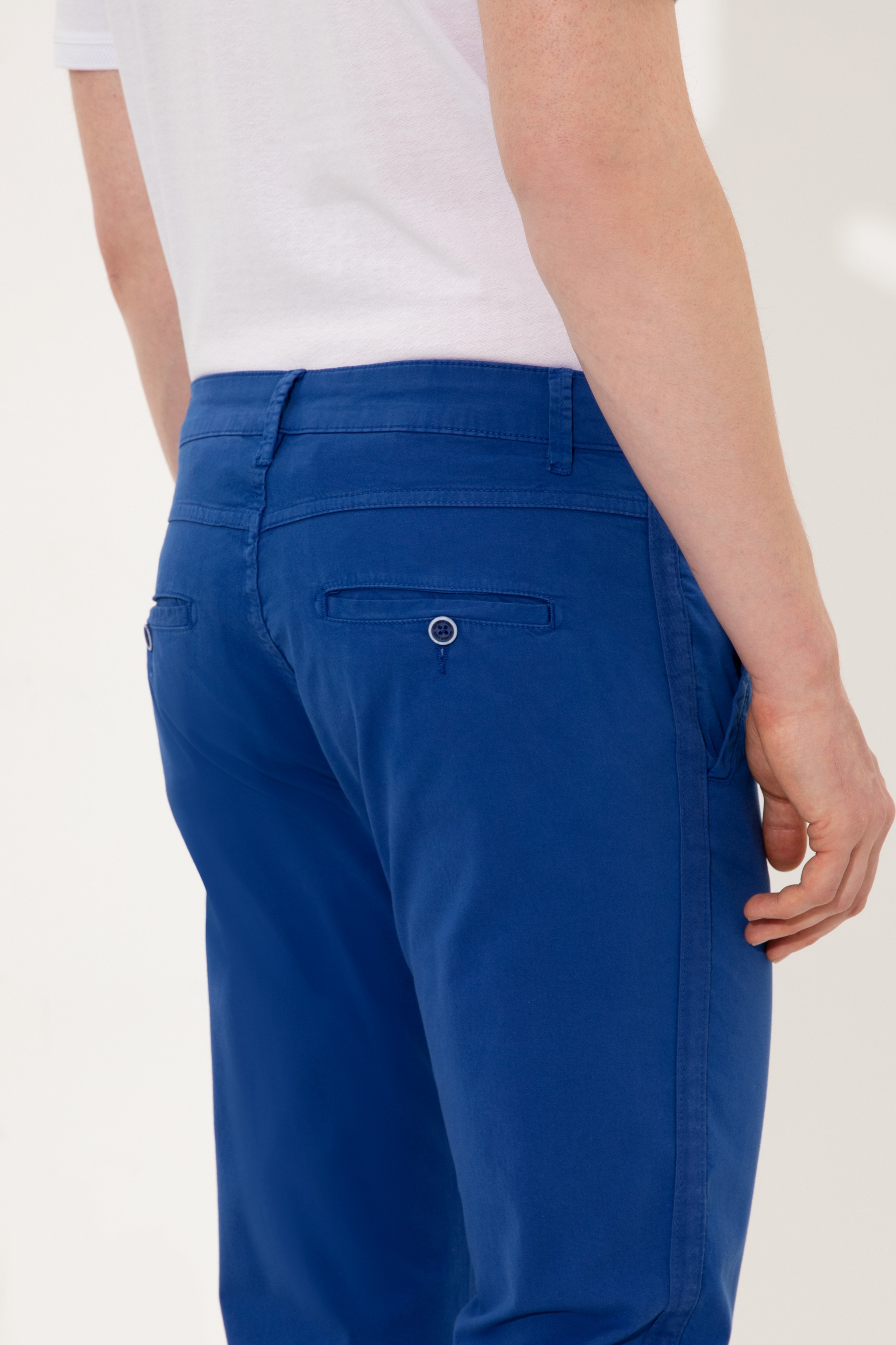 Erkek Carrot Fit Mavi Kanvas Pantolon - Image 7