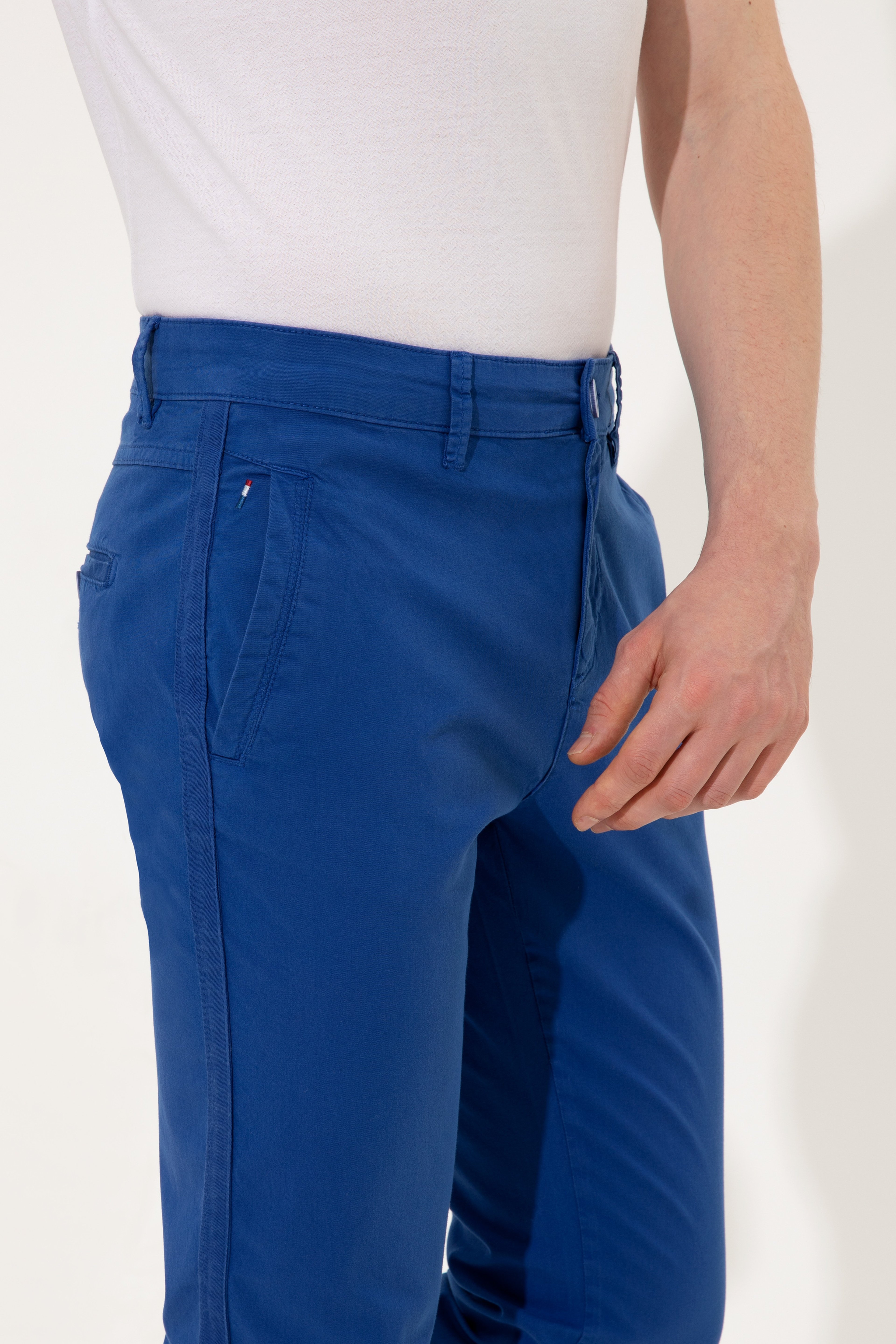 Erkek Carrot Fit Mavi Kanvas Pantolon - Image 5