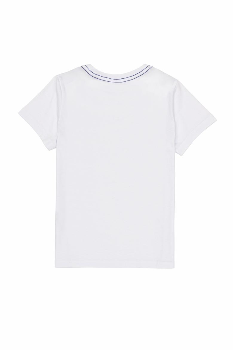 Çocuk Beyaz Bisiklet Yaka Tişört - 50247860002